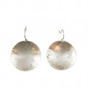 NEW CLP JEWELRY women's large concave earrings in silver